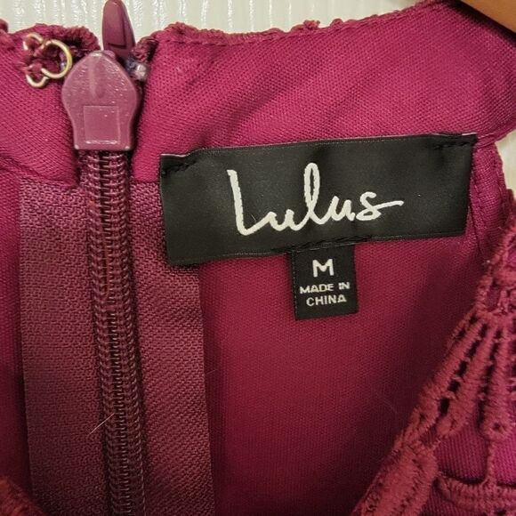 Lulu's Love Poem Magenta Lace Mini Dress M - Picture 4 of 6